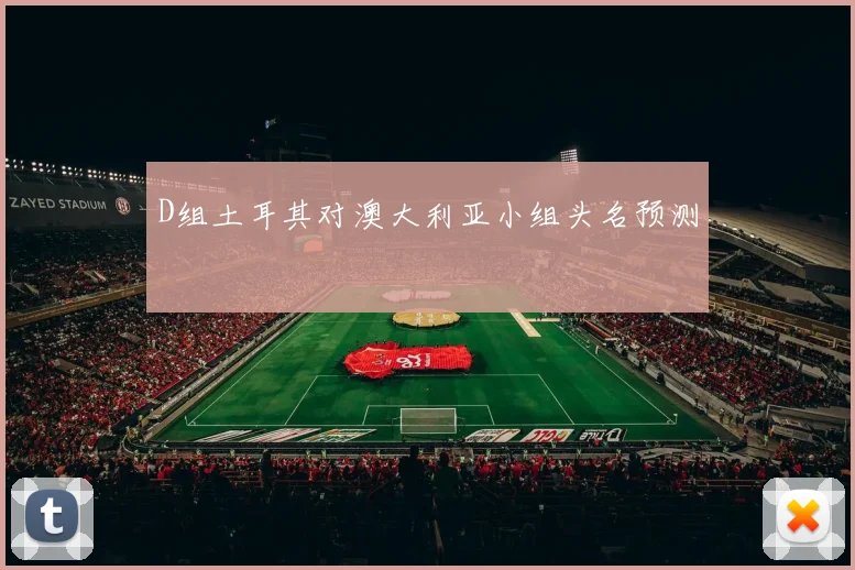 D组土耳其对澳大利亚小组头名预测